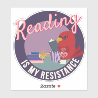 Adesivo Reading is My Resistance Purple Round Badge