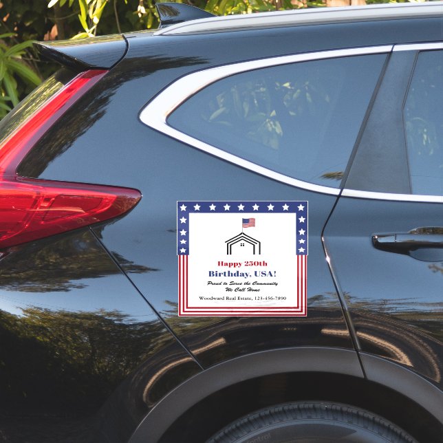 Adesivo Real Estate Custom Car Sticker 250th Birthday USA (Lado do carro)