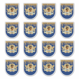 Adesivo Real Príncipe Azul e Dourado Mini Sanitizer