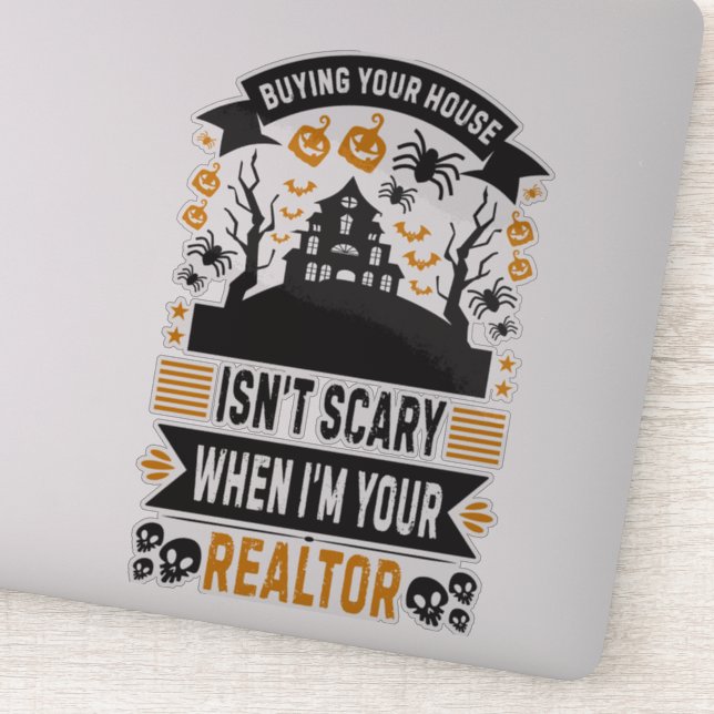 Adesivo Realtor Halloween - Agente Imobiliário Broker (Detalhe)