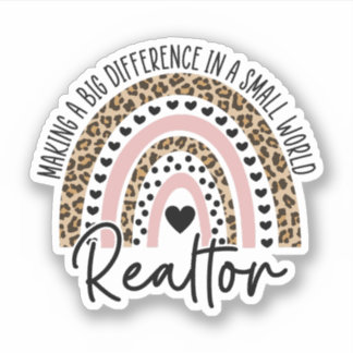 Adesivo Realtor Rainbow, Imóveis, Imobiliário Gift.