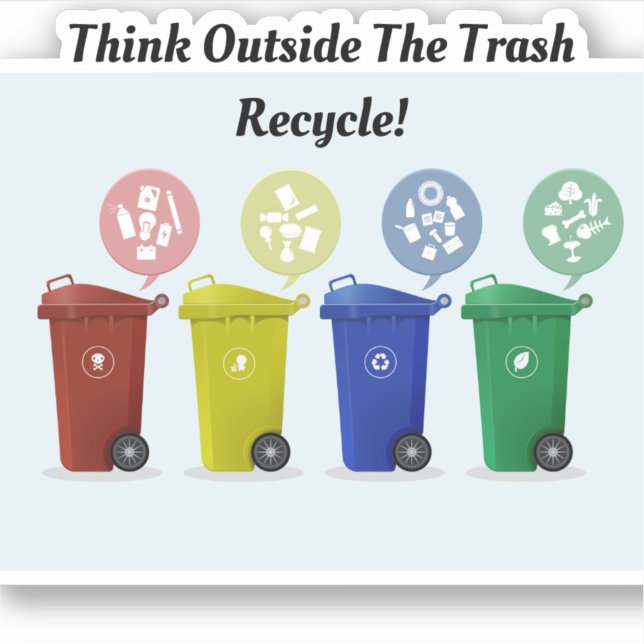 Adesivo Reciclar ("Think Outside the Trash Recycle stickers" )