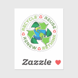 Adesivo Reciclar, Reutilizar, Renovar, Repensar. Salve o p