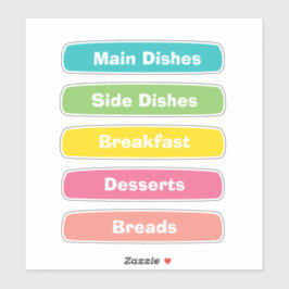 Adesivo Recipe Category Stickers – Binder Tabs