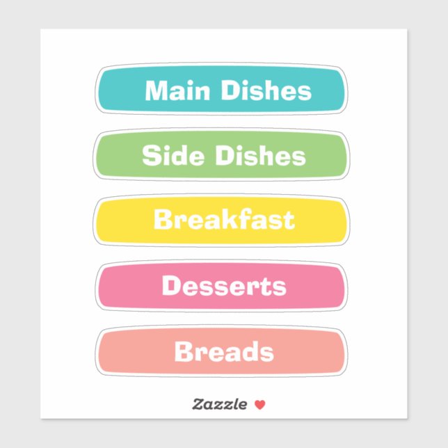 Adesivo Recipe Category Stickers – Binder Tabs (Folha)