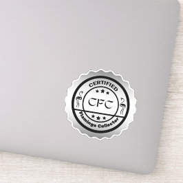 Adesivo Recoletor Flamingo Funny Certified Black & Silver