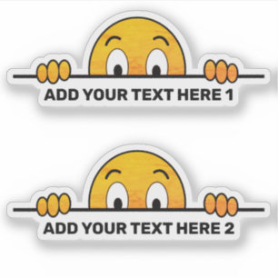Adesivo Recortar Texto Personalizado do Rosto do Cartoon -