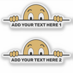 Adesivo Recortar Texto Personalizado do Rosto do Cartoon