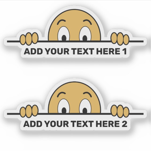 Adesivo Recorte de Contorno Personalizado de Texto Persona (Frente)