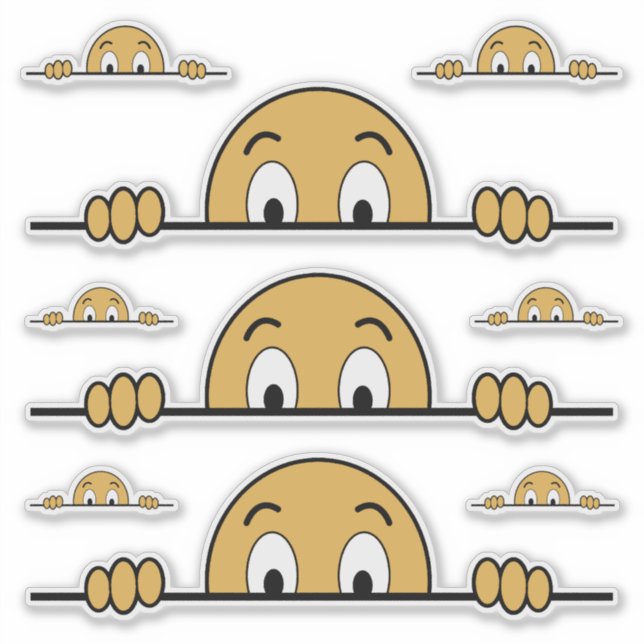 Adesivo Recorte do Contorno do Cartoon de Pequim (Frente)