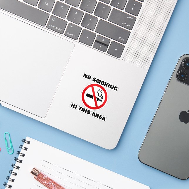 Adesivo Red and White No Smoking (Notebook com iPhone)