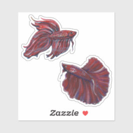 Adesivo Red Betta Fish design por Renee Lavoie