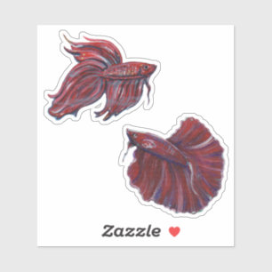 Adesivo Red Betta Fish design por Renee Lavoie
