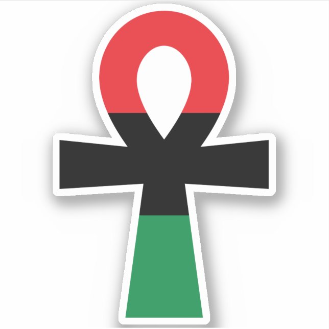 Adesivo Red, Black & Green Ankh (Frente)