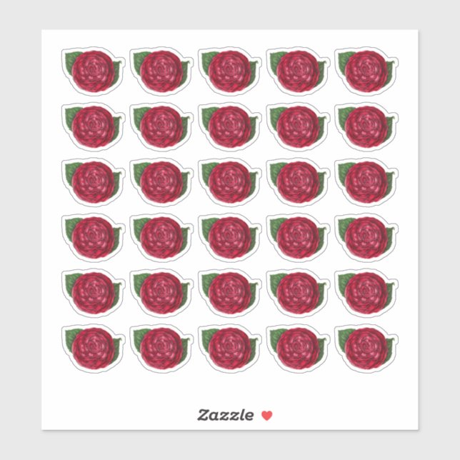 Adesivo Red Camellia (Folha)