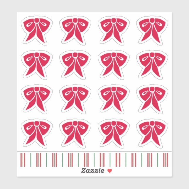 Adesivo Red Christmas Bow Stickers (Folha)