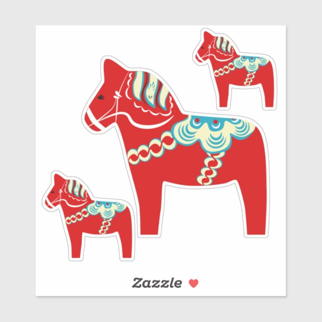 Adesivo Red Dala Horse Stickers (Folha)