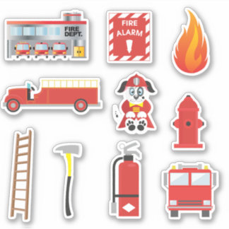 Adesivo Red Fire Truck Kids Educativos