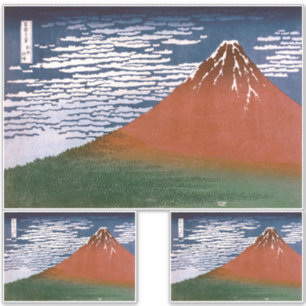 Adesivo Red Fuji, Aka Fujiyama Volcano Katsushika Hokusai