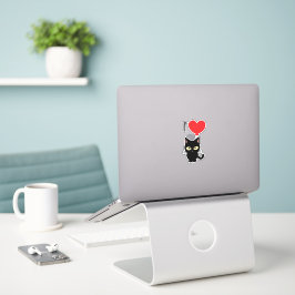 Adesivo Red Hart I Love Cats Sticker