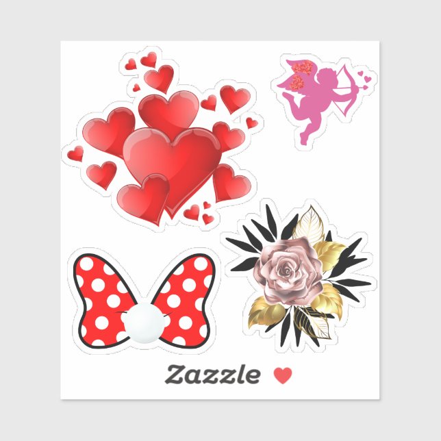 Adesivo Red heart vibrant red love (Folha)