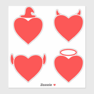 Adesivo Red Hearts Pack Angel, Devil, Elf e Wizard