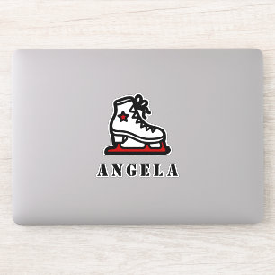 Adesivo Red Ice Skating Star Skate Girl