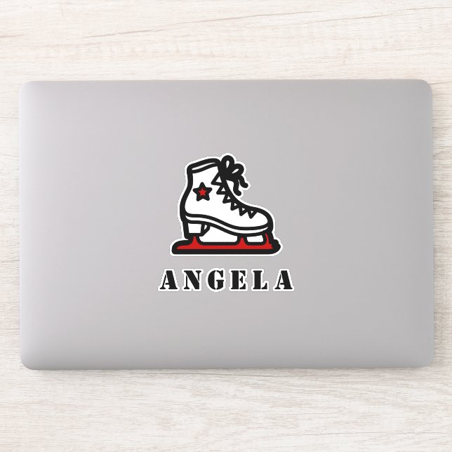 Adesivo Red Ice Skating Star Skate Girl (Computador)