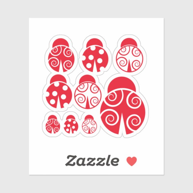 Adesivo Red lady bugCustom-Cut Vinyl Sticker (Folha)