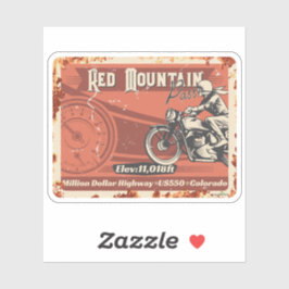 Adesivo Red Mountain Pass Colorado Motorcycle 01 Sticker