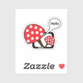 Adesivo Red Mushroom Dizendo Olá Da Televisão