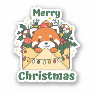 Adesivo Red Panda - Letra de Natal dos Animais de inverno
