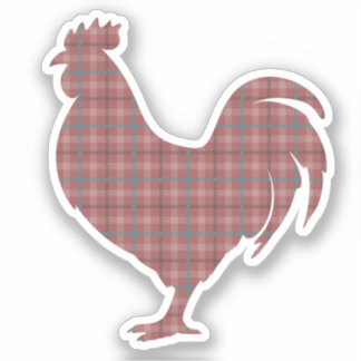 Adesivo Red Plaid Rooster
