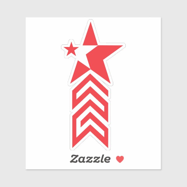 Adesivo Red Star with Chevron Arrows (Folha)