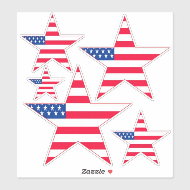 Adesivo Red White e Blue American Flag Stars (Folha)
