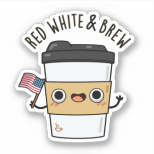 Adesivo Red White E Breve Bandeira Americana Custa Café