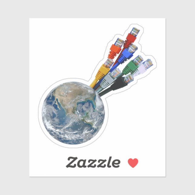 Adesivo Rede Ethernet conectada à Terra (Folha)