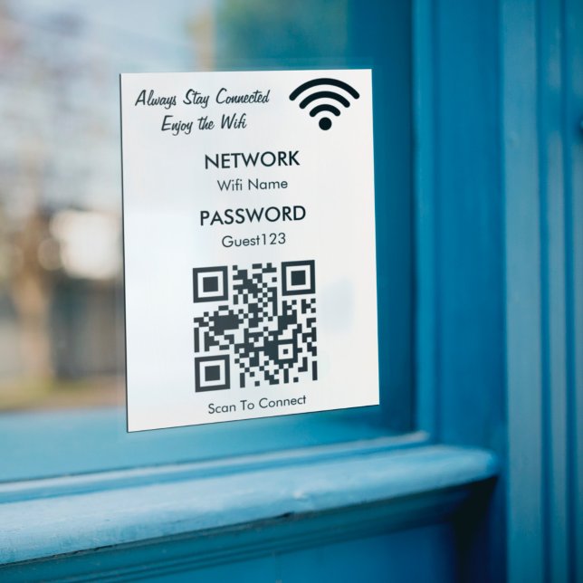 Adesivo Rede Wifi Com Texto Personalizado De Código QR Par (Criador carregado)