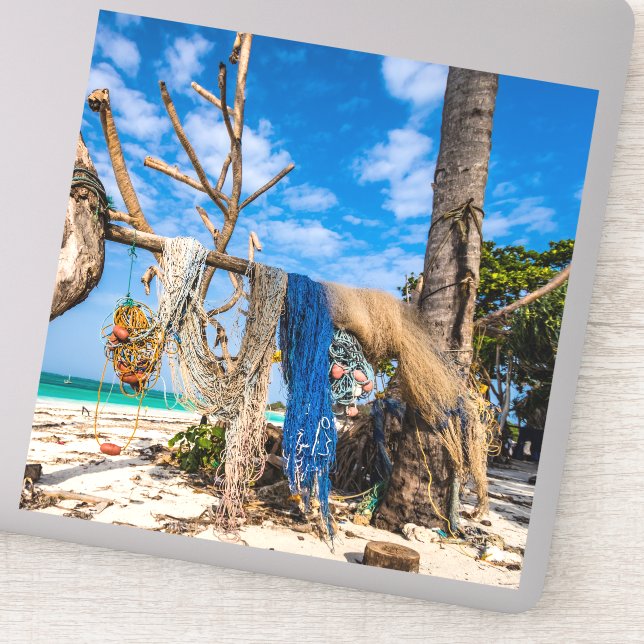 Adesivo Redes de pesca que secam na praia (Detalhe)