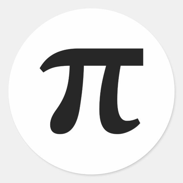 Adesivo Redondo π Pi Escrita Preta (Frente)