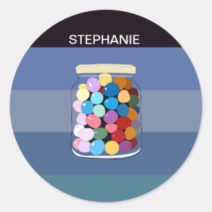 Adesivo Redondo С amolecidos num vidro