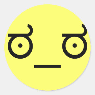 Adesivo Redondo ಠ_ಠ Aspecto de Desaprovação Texto ASCCI Engraçado
