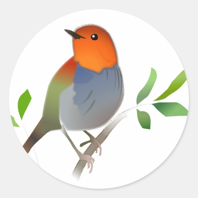 ADESIVO REDONDO こまどりのイラストシール (Frente)