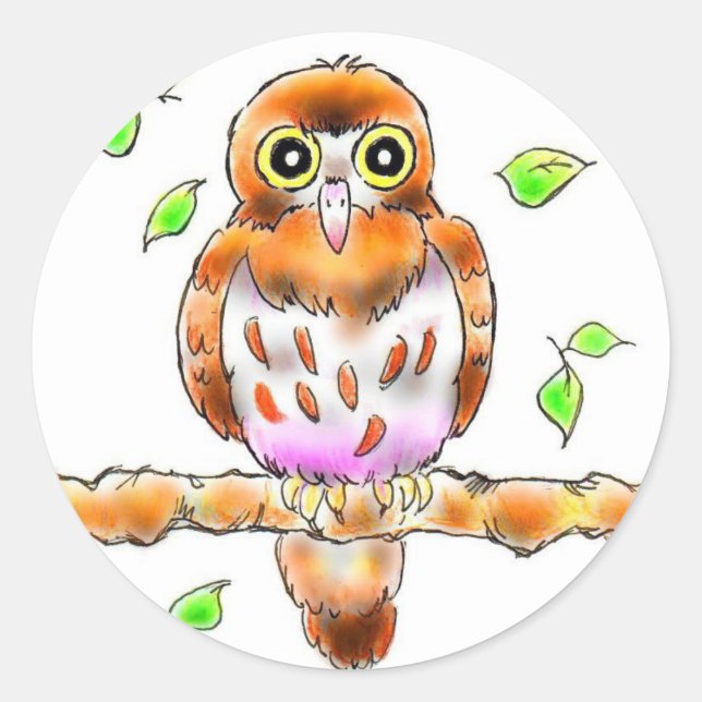 ADESIVO REDONDO アオバズクちゃん (Frente)