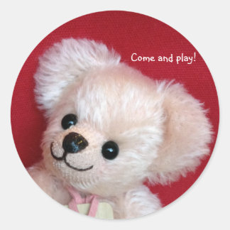 ADESIVO REDONDO アトリエうえん オリジナルまるしーる(あか)