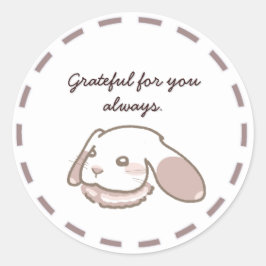 ADESIVO REDONDO ガーリーなうさぎデザインのカフェ風