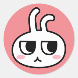 ADESIVO REDONDO ジト目うさぎ顔シール