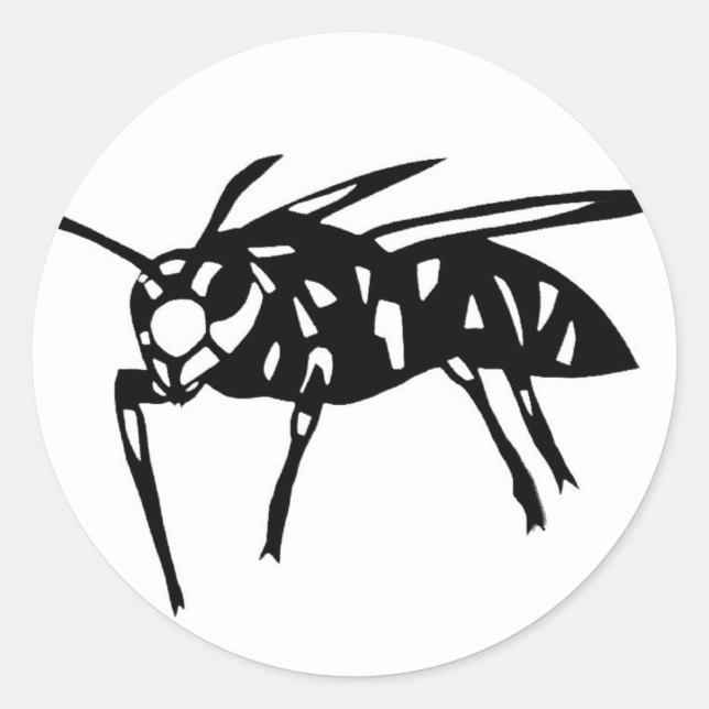 Adesivo Redondo スズメバチ　グッズ　蜂　hornet; yellow jacket; wasp　切り絵 (Frente)