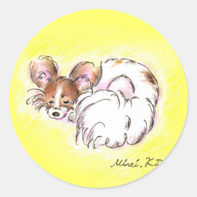 ADESIVO REDONDO パピヨンちゃん (Frente)