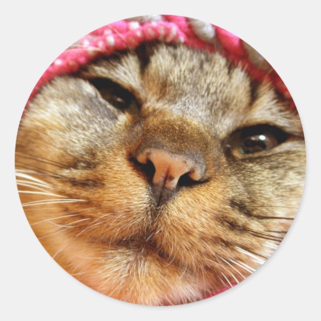 ADESIVO REDONDO ピンク帽子のチャド (Frente)